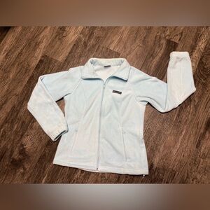 COLUMBIA Light BLUE Zip FLEECE Jacket